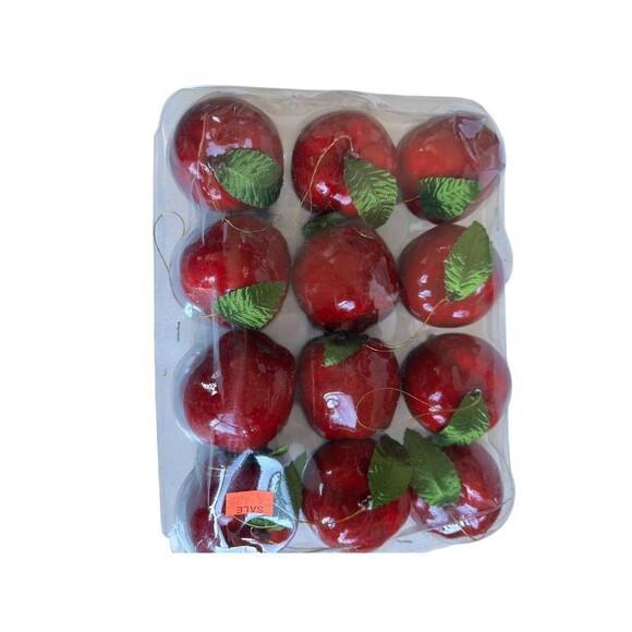 Vintage Mini Apple Ornaments Teacher Classroom Christmas Tree Farmhouse Sears - Picture 8 of 10